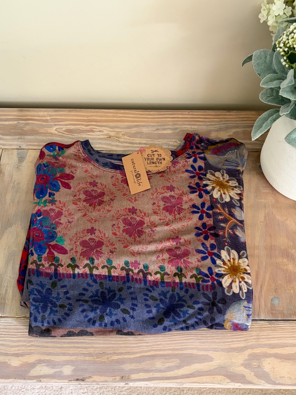 NATURAL LIFE Patchwork Floral Long Sleeve Maxi Dress - Purple, Blue, Brown 🍂 🆕 - Picture 15 of 15